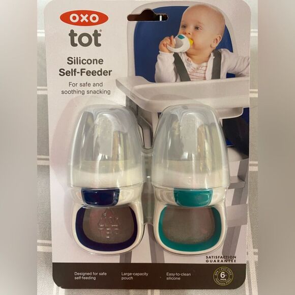 OXO Tot Silicone Self Feeder Teething 2 pack Baby Toddler Add Fruits Veggies - Picture 1 of 6